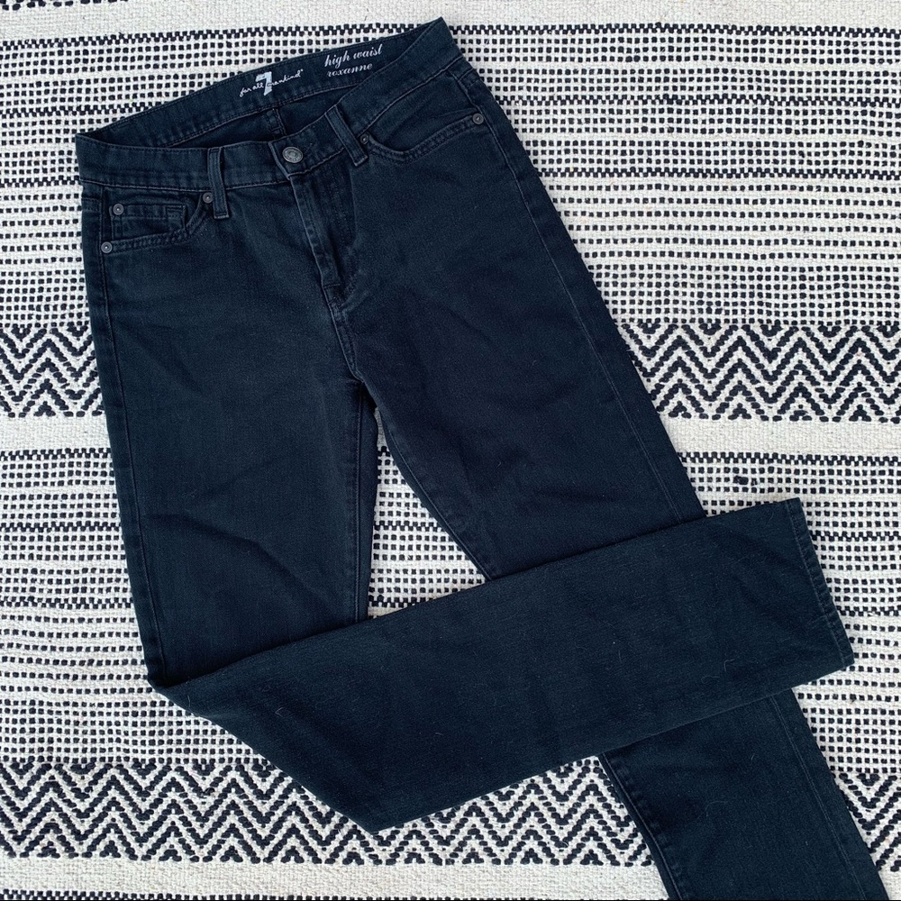 7 for all Mankind 'High Waist Roxanne' Black Jeans size 25